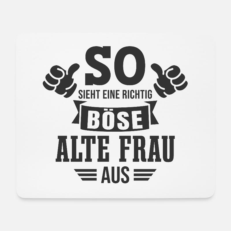 Böse Alte Frau Sarkasmus Spruch Lustig - Mousepad (Querformat) - Weiß