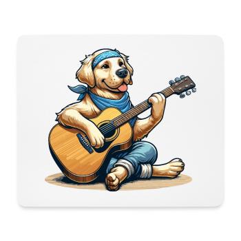 Golden Retriever playing Guitar - Mouse Pad (horizontal) - white - Front