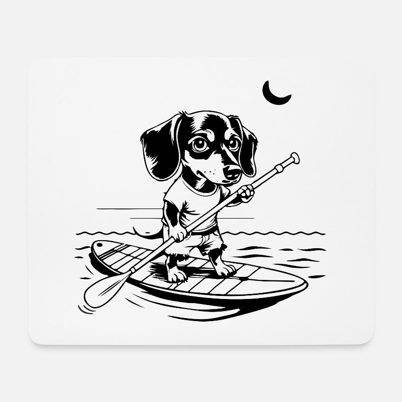 SUP SURFEN - Mousepad (Querformat) - Weiß