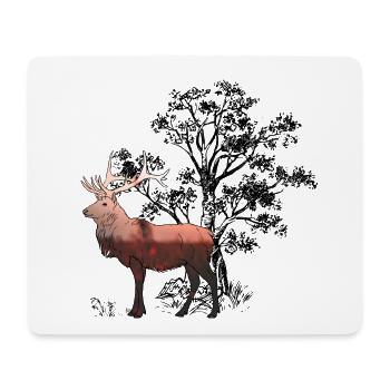 Deer Forest - Mouse Pad (horizontal) - white - Front