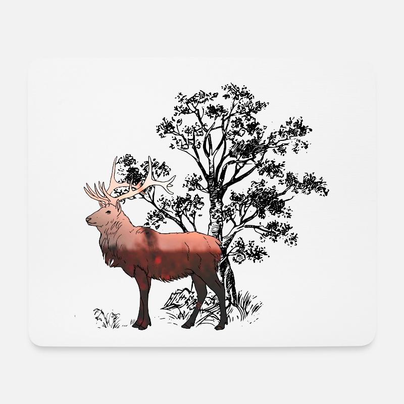 Deer Forest - Mouse Pad (horizontal) - white