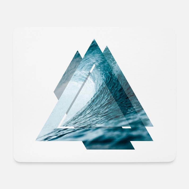 Dreieck Surfer Welle - Mousepad (Querformat) - Weiß