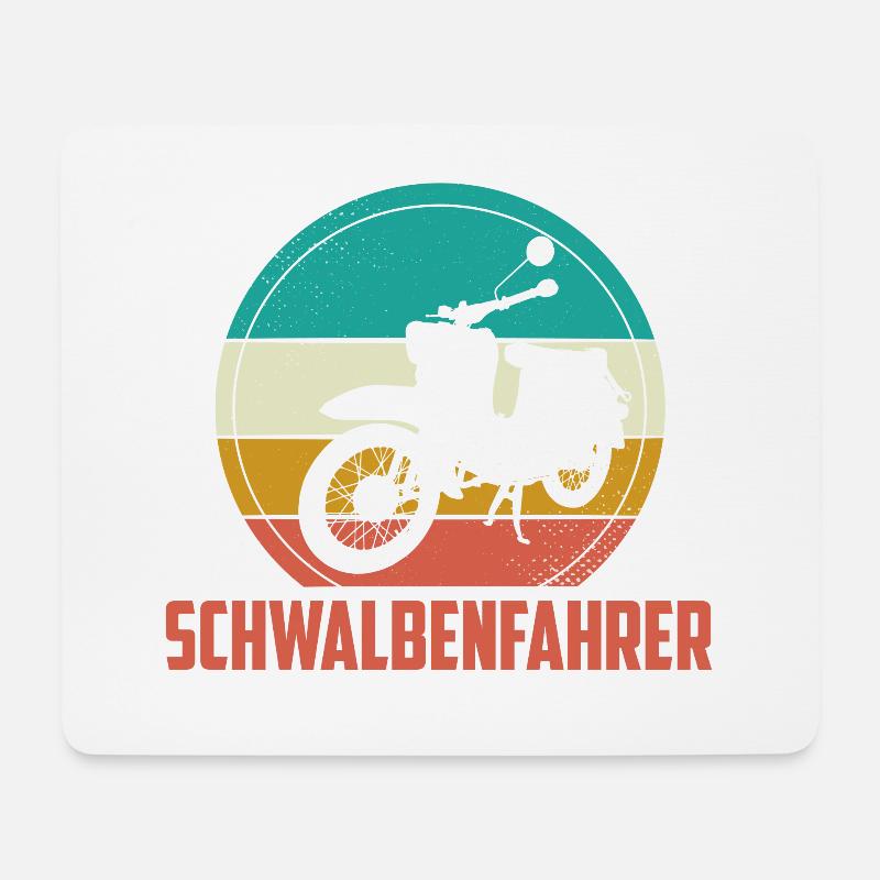 Schwalbe Moped Mofa DDR Schwalbenfahrer Geschenk - Mousepad (Querformat) - Weiß