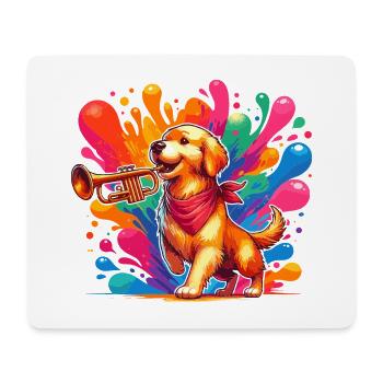 Golden Retriever playing Piano - Mouse Pad (horizontal) - white - Front