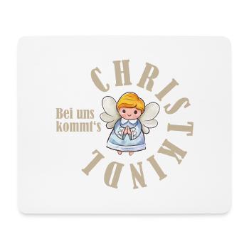 Bei uns kommts Christkind süßes Kreisdesign - Mousepad (Querformat) - Weiß - Vorne