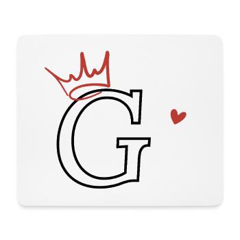 Buchstabe g Kronenherz - Mousepad (Querformat) - Weiß - Vorne