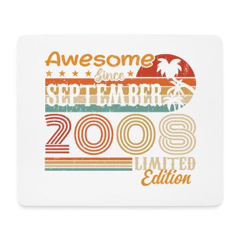 2008 September Vintage Geburtstagsgeschenk 2008 - Mousepad (Querformat) - Weiß - Vorne