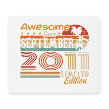 2011 September Vintage Geburtstagsgeschenk 2011 - Mousepad (Querformat) - Weiß - Vorne