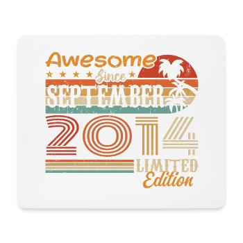 2014 Septembre Vintage Cadeau d’anniversaire 2014 - Tapis de souris (format paysage) - blanc - Devant