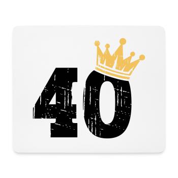 40 Crown 40th Birthday 40 Years - Mouse Pad (horizontal) - white - Front