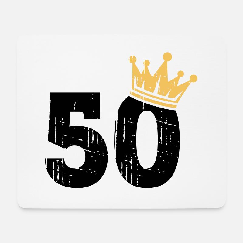 50 Krone 50. Geburtstag 50 Jahre - Mousepad (Querformat) - Weiß