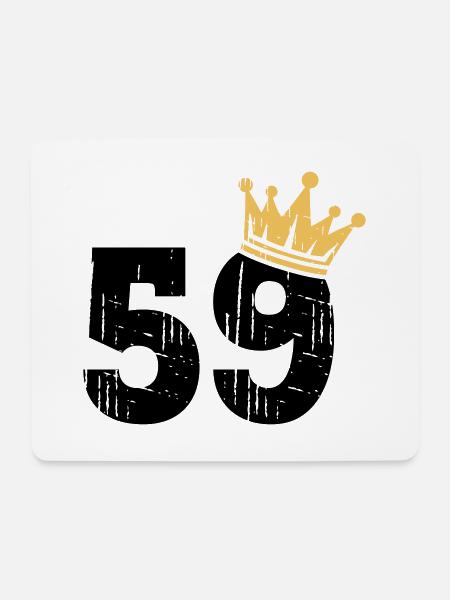 59 Krone 59. Geburtstag 59 Jahre - Mousepad (Querformat) - Weiß