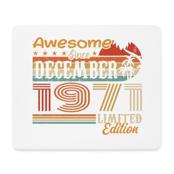 Retro Vintage Legendary Birthday December 1971 - Mouse Pad (horizontal) - white - Front