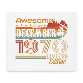 Retro Vintage Legendary Birthday December 1970 - Mouse Pad (horizontal) - white - Front