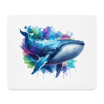 Blue Whale Colourful background - Mouse Pad (horizontal) - white - Front