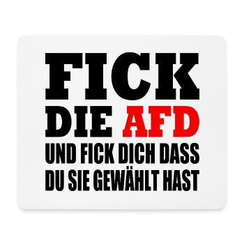 Fuck afd - Mousepad (Querformat) - Weiß - Vorne