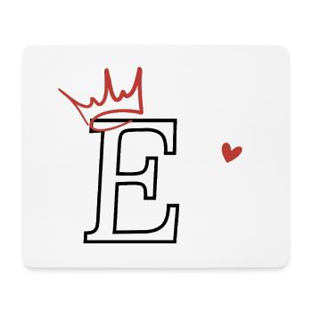Buchstabe e Kronenherz - Mousepad (Querformat) - Weiß - Vorne