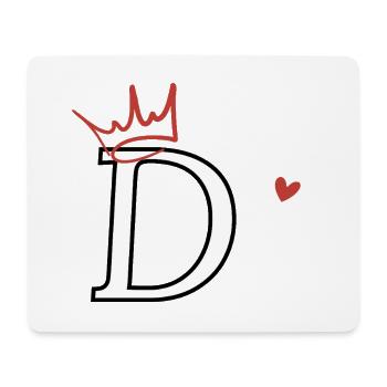 Heart Crown Letter - Mouse Pad (horizontal) - white - Front