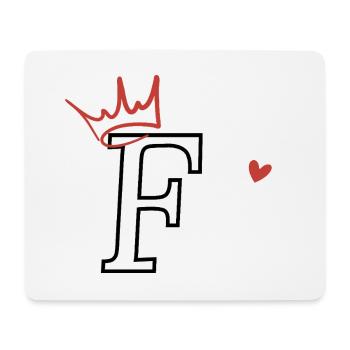 Buchstabe f Kronenherz - Mousepad (Querformat) - Weiß - Vorne