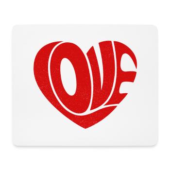 Rotes Liebesherz - Mousepad (Querformat) - Weiß - Vorne
