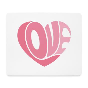 Pink Love Heart - Mouse Pad (horizontal) - white - Front