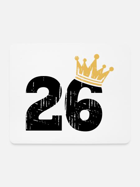 26 Krone 26. Geburtstag 26 Jahre - Mousepad (Querformat) - Weiß