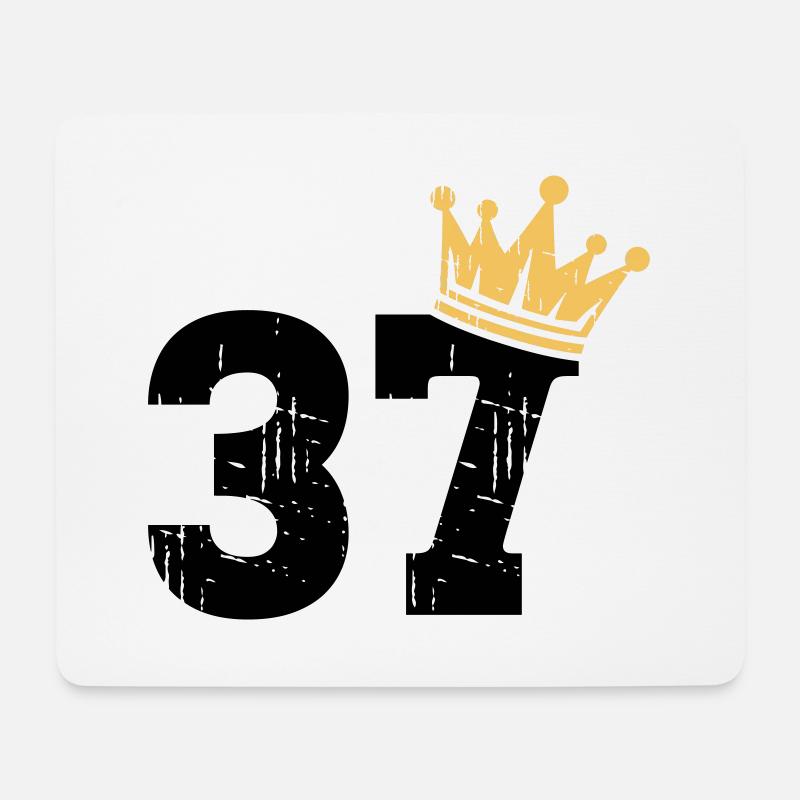 37 Krone 37. Geburtstag 37 Jahre - Mousepad (Querformat) - Weiß