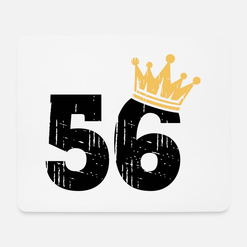 56 Krone 56. Geburtstag 56 Jahre - Mousepad (Querformat) - Weiß