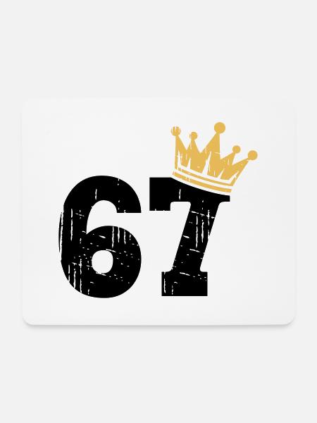 67 Krone 67. Geburtstag 67 Jahre - Mousepad (Querformat) - Weiß