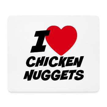 I Love Chicken Nuggets - Mouse Pad (horizontal) - white - Front