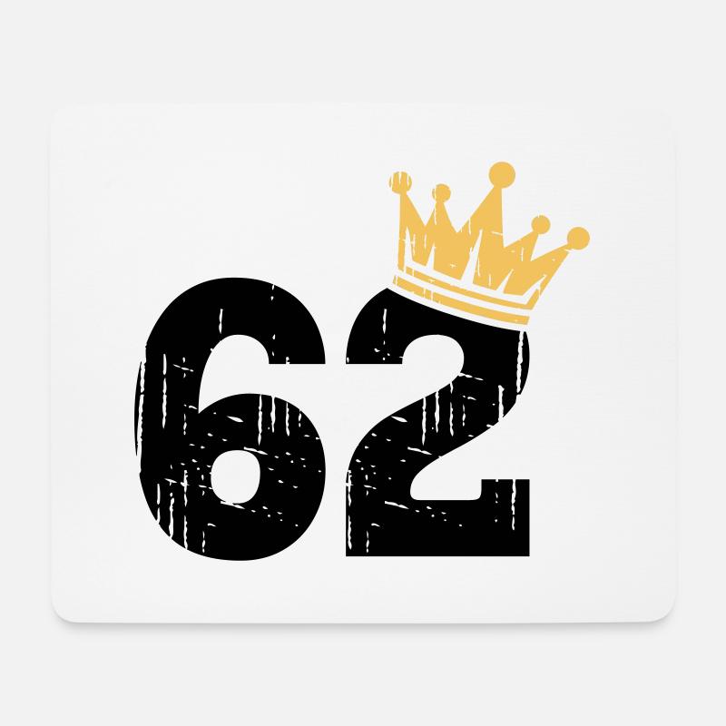 62 Krone 62. Geburtstag 62 Jahre - Mousepad (Querformat) - Weiß
