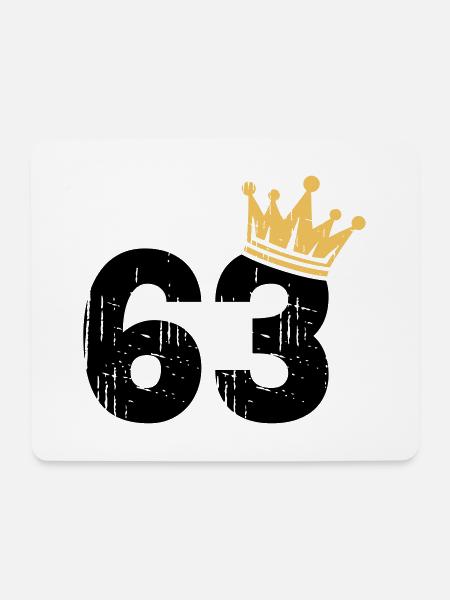 63 Krone 63. Geburtstag 63 Jahre - Mousepad (Querformat) - Weiß