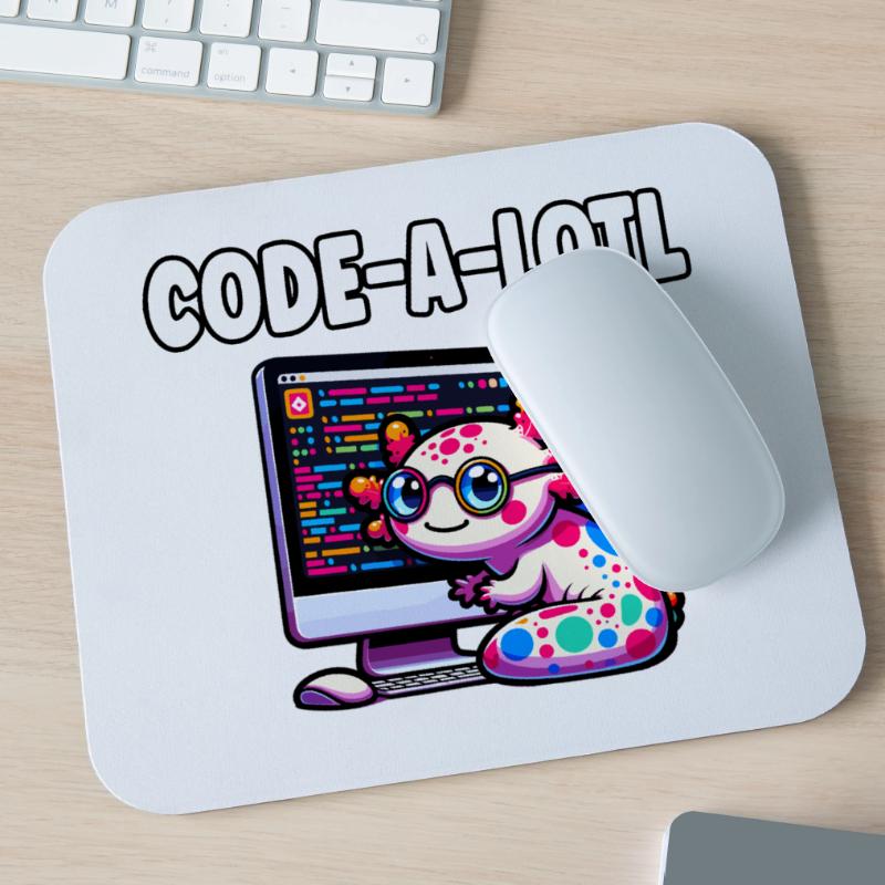 Funny Coding Axolotl Programming Gift Mouse Pad (horizontal)