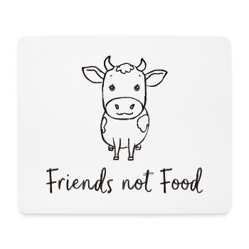 Friends Not Food Kuh Vegan Minimalistisch - Mousepad (Querformat) - Weiß - Vorne