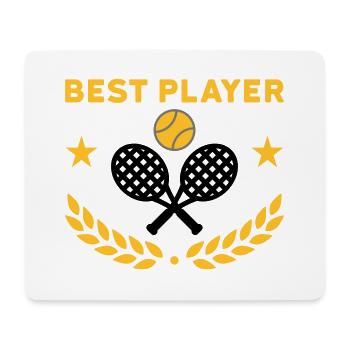 Best player (Tennisschläger, Tennisball) - Mousepad (Querformat) - Weiß - Vorne