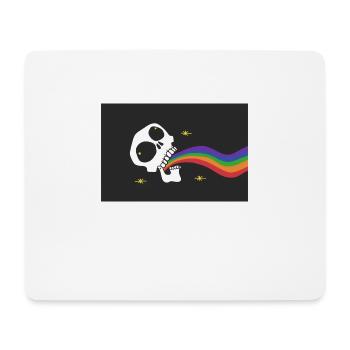 Rainbow Vomiting Skull - Mouse Pad (horizontal) - white - Front