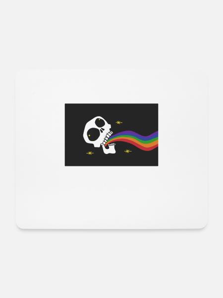 Regenbogen Erbrechen Schädel - Mousepad (Querformat) - Weiß