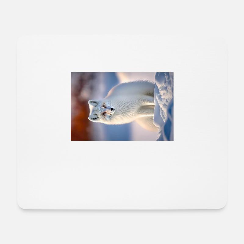 Polarfuchs - Mousepad (Querformat) - Weiß