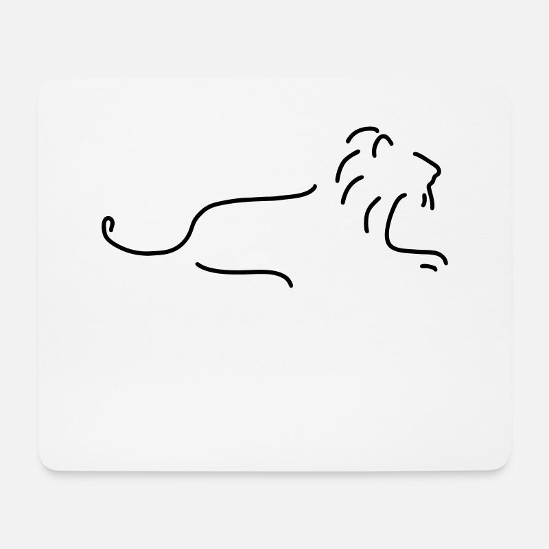 löwe mit mähne - Mousepad (Querformat) - Weiß