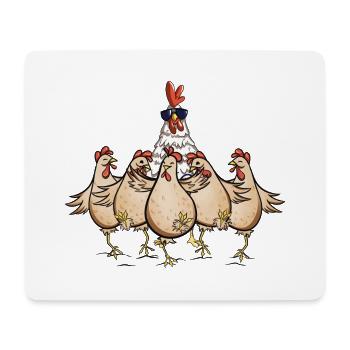 Chickens Rooster Chef Funny Chicken Design - Mouse Pad (horizontal) - white - Front
