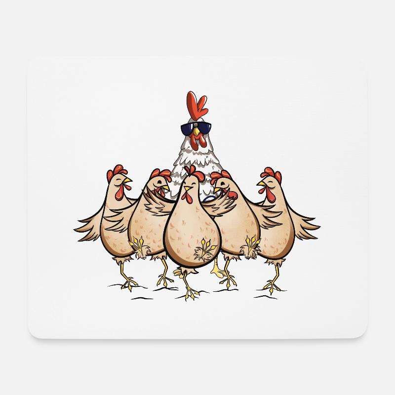 Hühner Hahn Chef Lustiges Huhn Design - Mousepad (Querformat) - Weiß