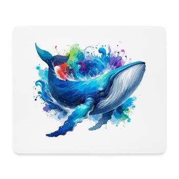 Blue Whale Colourful background - Mouse Pad (horizontal) - white - Front