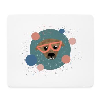Chien amoureux de chien Nerd Hipster lunettes cadeau - Tapis de souris (format paysage) - blanc - Devant