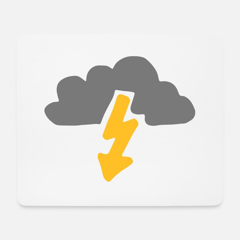 Yellow lightning cloud - Mouse Pad (horizontal) - white