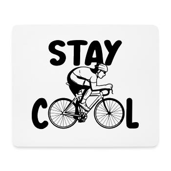 stay cool Fahrrad cool spruch | Farbe änderbar - Mousepad (Querformat) - Weiß - Vorne