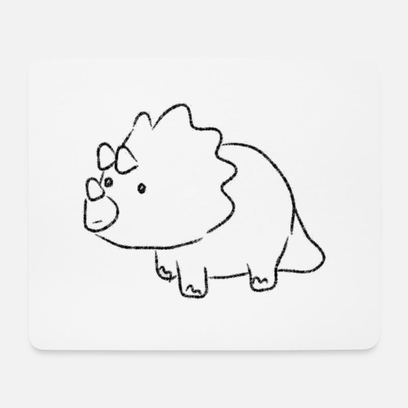 Triceratops - Mousepad (Querformat) - Weiß