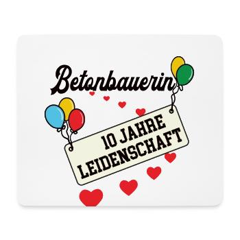 Betonbauerin Jubiläum 10 Jahre 10. jähriges Jubi - Mousepad (Querformat) - Weiß - Vorne
