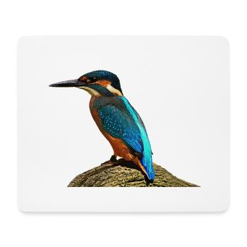 coole vögel, fischendes Eisvogel männchen - Mousepad (Querformat) - Weiß - Vorne