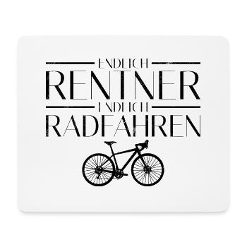 Endlich Rentner Endlich Radfahren Fahrradfahrer - Mousepad (Querformat) - Weiß - Vorne