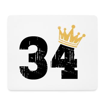 34 Crown 34th birthday 34 years old - Mouse Pad (horizontal) - white - Front